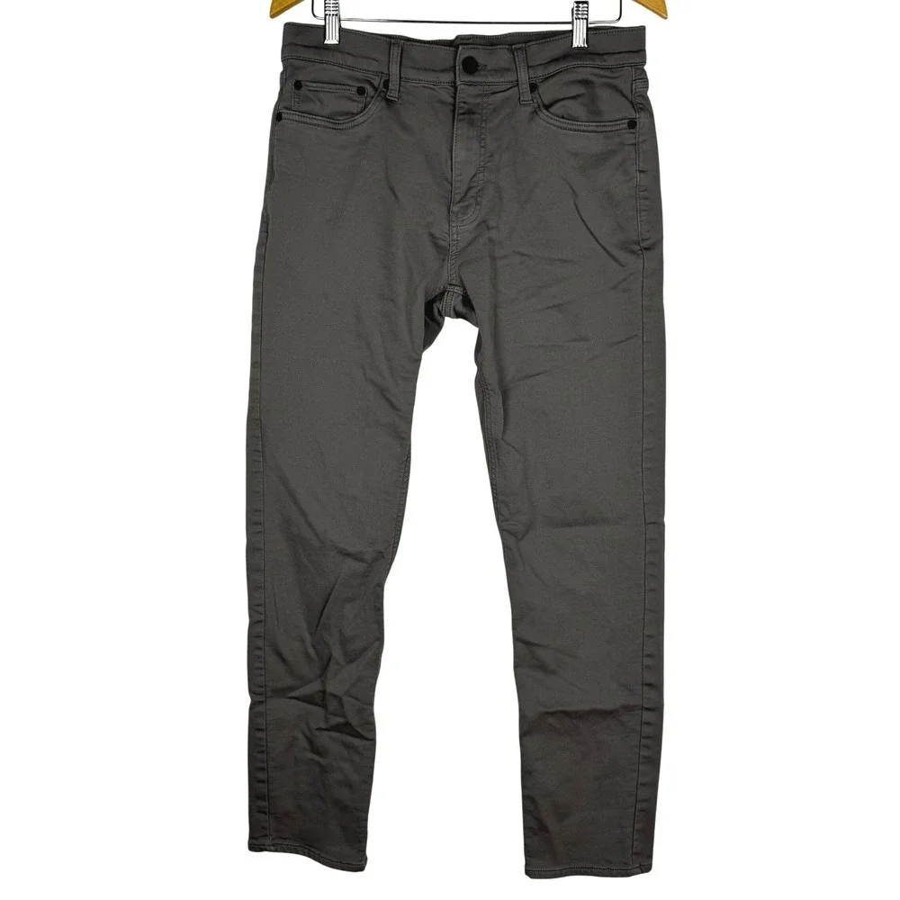 Banana Republic Mens 32x32 Charcoal Gray 5-Pocket Chino Pants Slim Fit 1620338